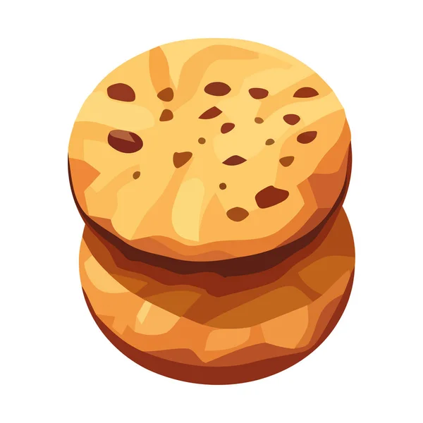 Fresh Baked Cookies Sweetness Icon Isolated — Stock Vector
