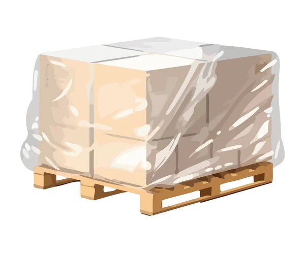 Schowki Drewniane Ikoną Pakowania Pudełek — Wektor stockowy