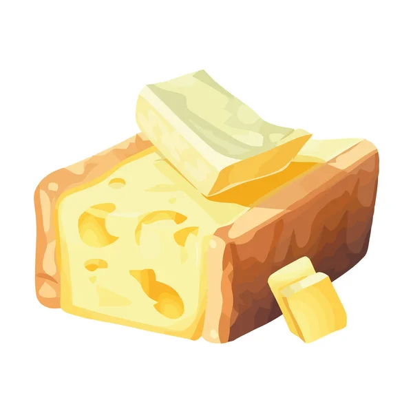 Fresh Organic Snack Slice Bread Icon Isolated — Stock Vector