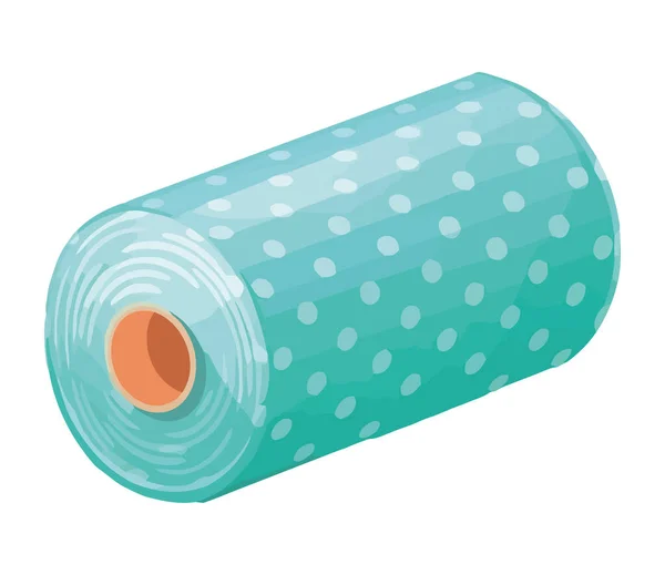 Icône Emballage Plastique Rouleau Pointillé — Image vectorielle