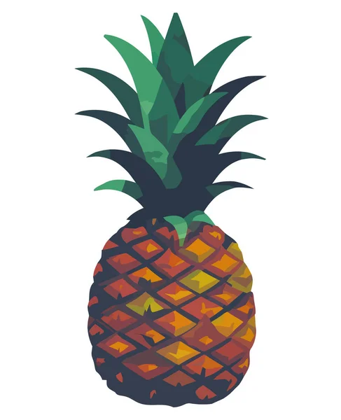 新鲜的菠萝象征着夏天的健康饮食 — 图库矢量图片
