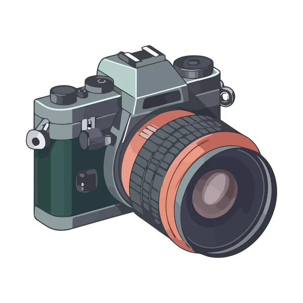 Παλιό Διαμορφωμένο Εικονίδιο Κάμερας Εξοπλισμού Απομονωμένο — Διανυσματικό Αρχείο