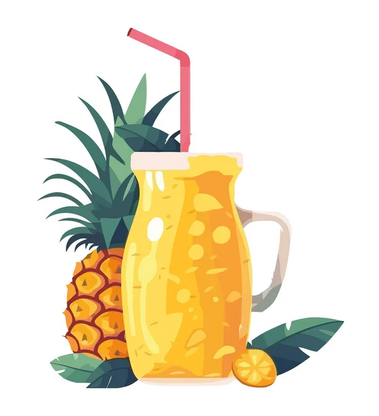 Saftiger Ananas Cocktail Ein Hauch Von Sommer — Stockvektor