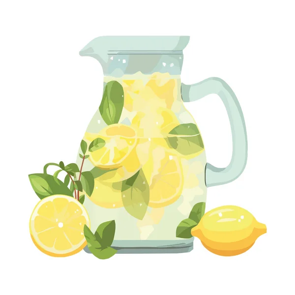 Färsk Lemonad Full Saftig Citrussmak Ikon Isolerad — Stock vektor