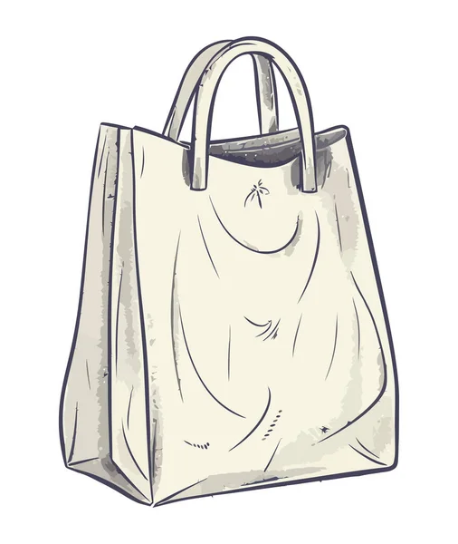 购物袋纸制孤立图标 — 图库矢量图片