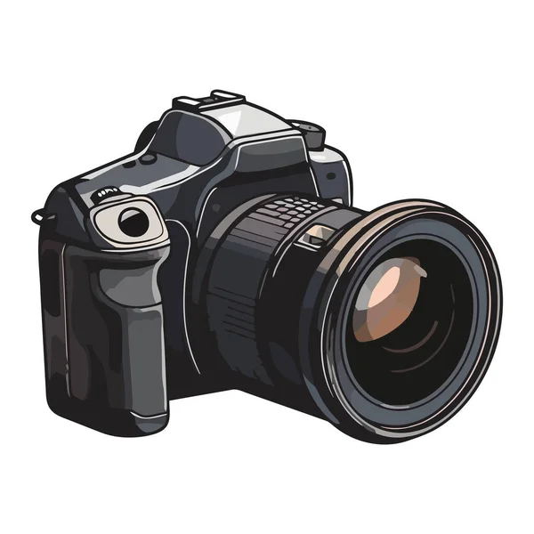 Σύγχρονη Ψηφιακή Κάμερα Εικονίδιο Απομονωμένο — Διανυσματικό Αρχείο