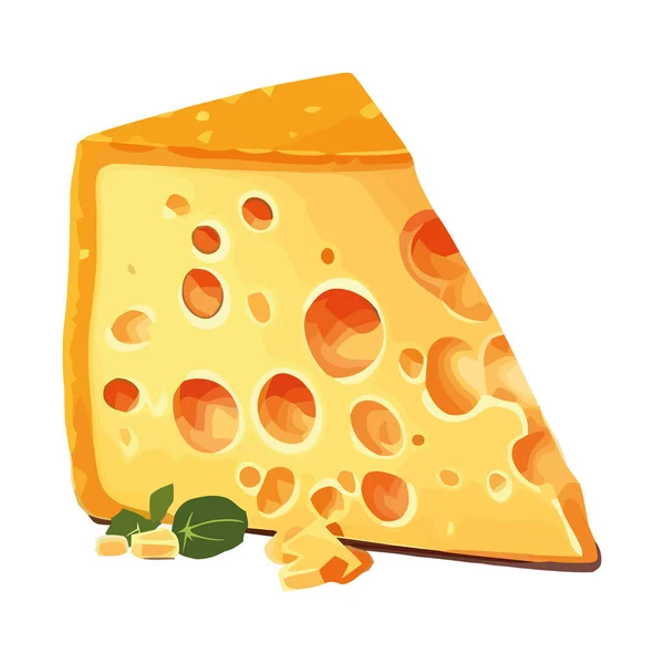 Апетитний Сир Свіжа Здорова Ікона Ізольовані — стоковий вектор