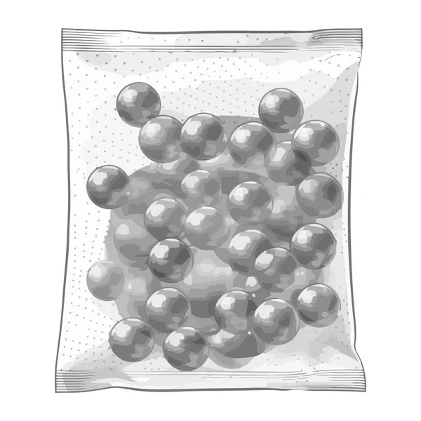 Graue Silica Ball Bag Adsorbierendes Symbol — Stockvektor