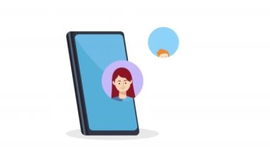 Akıllı telefon animasyonu 4k animasyonlu Socail ağ topluluğu