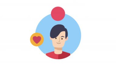 Sosyal medya uygulamalı adam animasyon 4k video animasyonu