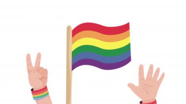 lgtbiq topluluk bantlı eller animasyon 4k video animasyonu