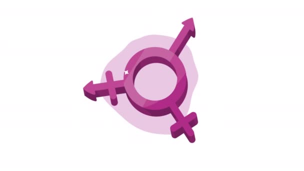 Roxo Transgênero Comunidade Símbolo Animação Vídeo Animado — Vídeo de Stock