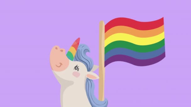 Lgtbiq Comunidade Bandeira Acenando Animação Vídeo Animado — Vídeo de Stock