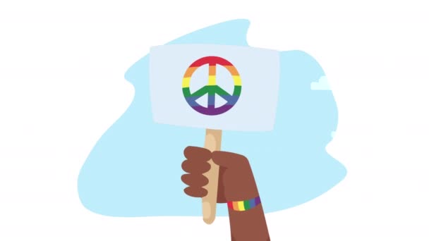 Lgtbiq Gemenskap Flagga Banner Animation Video Animerad — Stockvideo