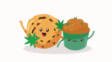 esrar hamur işi ürünü kawaii karakter animasyonu 4k video animasyonu
