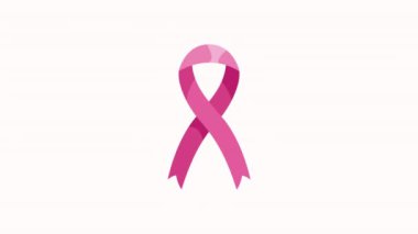 Göğüs kanseri pembe kurdele kampanyası animasyon 4k video animasyonu