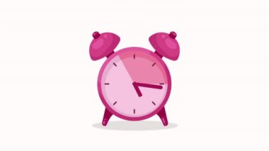 Pembe alarmlı saat canlandırması 4k video canlandırması