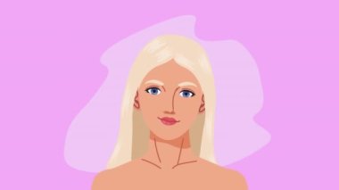 Mutlu sarışın kadınlar çıplak animasyon 4K video animasyonu