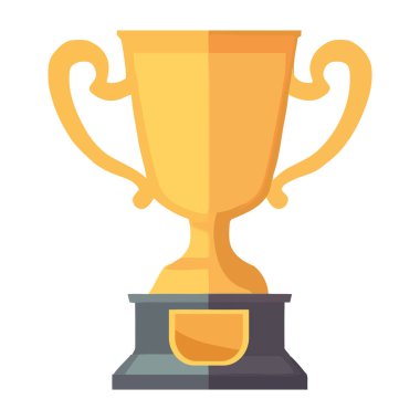 Birincilik başarısı parlak altın kupa simgesi izole