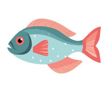 Suyun altında yüzen su balığı ikonu izole edildi