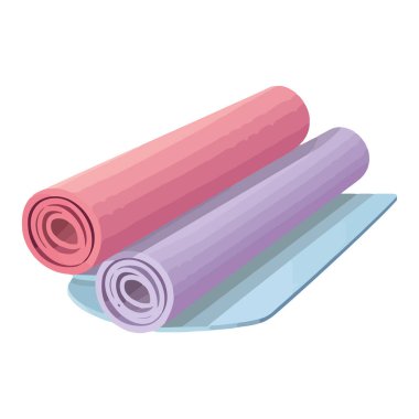 Yoga minderi, izole edilmiş ikonu çalıştıran sağlıklı yaşam tarzlarını sembolize eder.