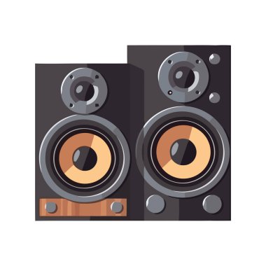 Parti deneyim simgesi için modern stereo ekipmanı izole edildi