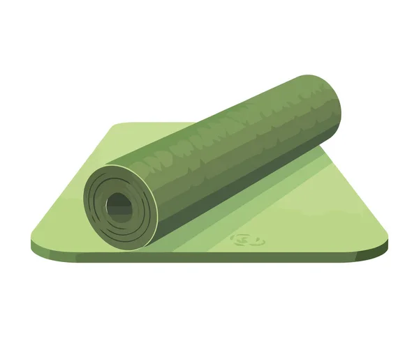 Grüne Yogamatte Ikone Isoliert — Stockvektor