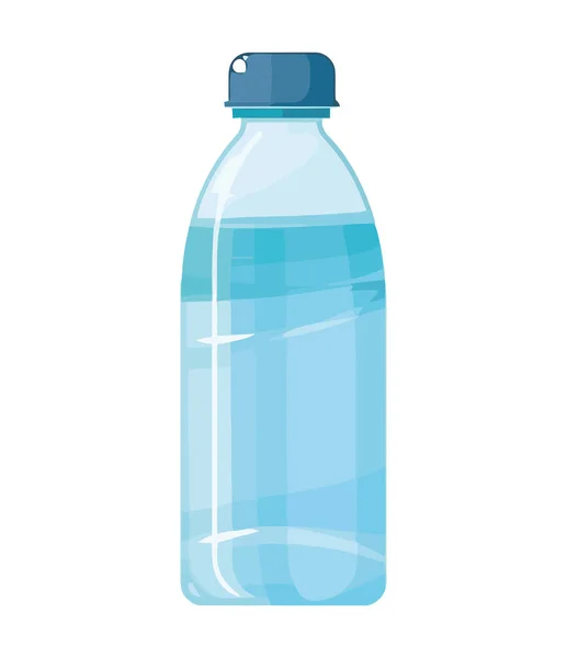 Čerstvě Modrá Čištěná Voda Plastové Nádobě Ikonu Izolované — Stockový vektor