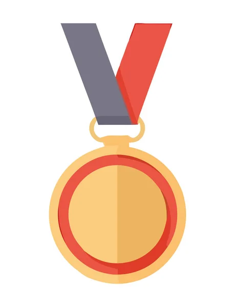 Medalla Oro Icono Competitivo Deporte Aislado — Vector de stock