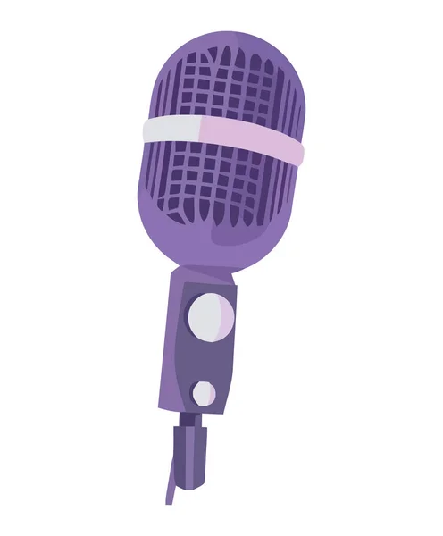 Ikon Peralatan Mikrofon Logam Terisolasi - Stok Vektor