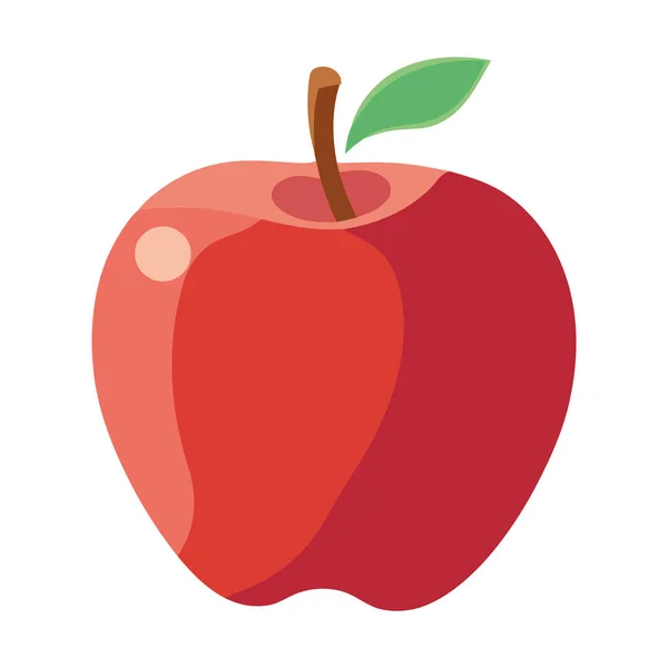 Saftiger Bio Apfel Frisches Symbol Isoliert — Stockvektor