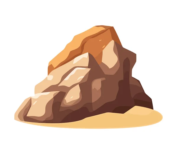 Bergslandskap Granit Ikon Isolerad — Stock vektor
