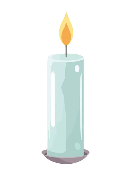 Brennende Kerze Erhellt Ikone Der Spiritualität — Stockvektor