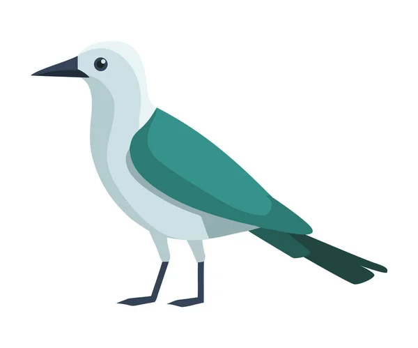 Vogel Möwe Auf Weißem Hintergrund Symbol Isoliert — Stockvektor
