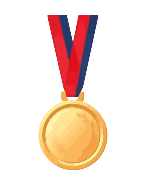 最初の場所のアイコン上の金メダルは孤立 — ストックベクタ