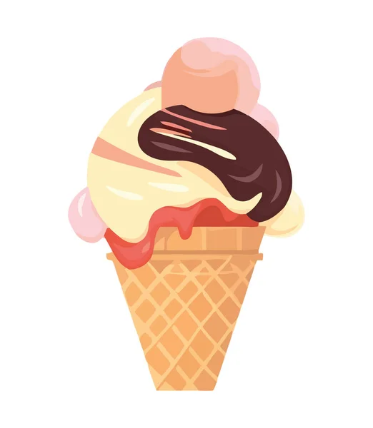 Tatlı Yemek Ikonu Dondurma Izole — Stok Vektör