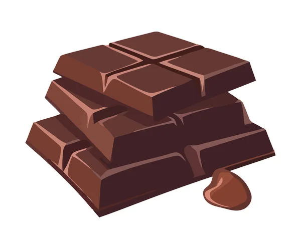 Lanche Chocolate Doce Refrescante Ícone Sobremesa Isolado — Vetor de Stock