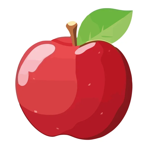 Saftiger Bio Apfel Symbol Für Gesunde Ernährung Symbol Isoliert — Stockvektor
