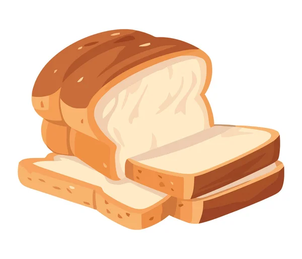 Roti Panggang Yang Baru Dipanggang Ikon Mealtime Menyenangkan Yang Terisolasi - Stok Vektor