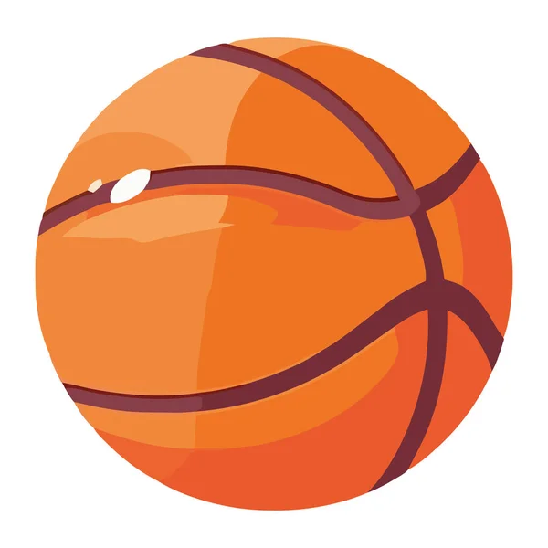 Balle Basket Sur Fond Blanc Icône Isolée — Image vectorielle