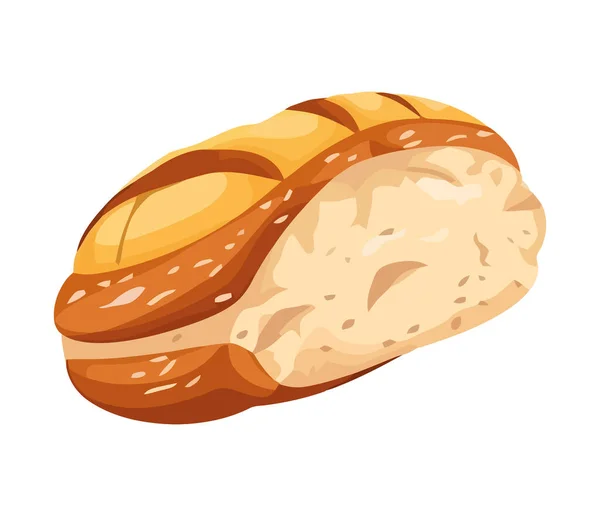 Ícone Comida Pão Assado Gourmet Isolado — Vetor de Stock