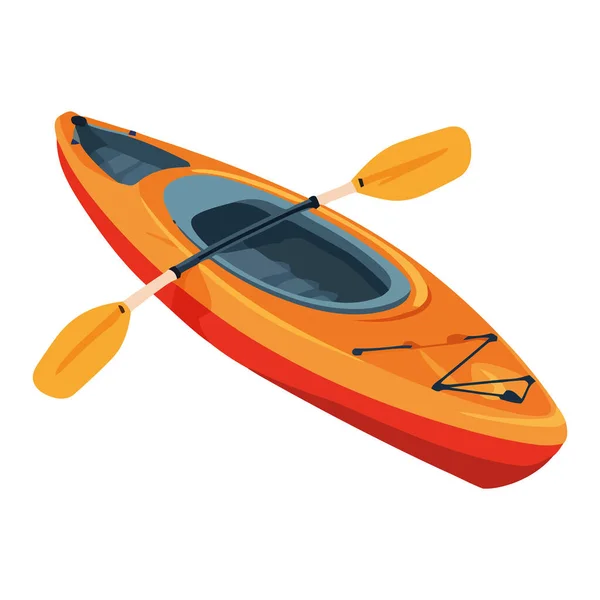 Rudern Kanu Wassersport Abenteuer Spaß Ikone Isoliert — Stockvektor