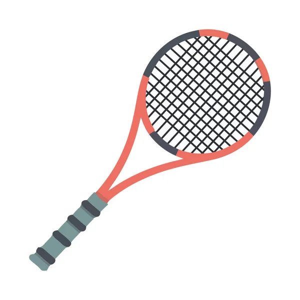 Tennis Equipment Racket White Background Icon Isolated — Stock Vector