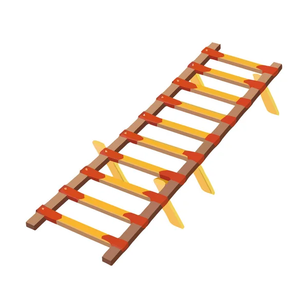 Ícone Escada Degrau Madeira Isolado —  Vetores de Stock