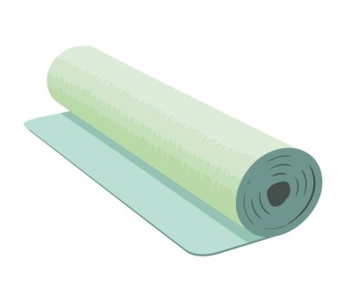 Yoga egzersiz minderi ikonu tarafından sembolize edilen sağlıklı yaşam biçimi izole edildi