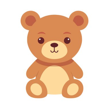 Oyuncak ayı ikonu izole edilmiş, gülümseyen çocuk.