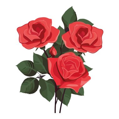 Bir buket taze çiçek dekorasyon ikonu izole edildi.