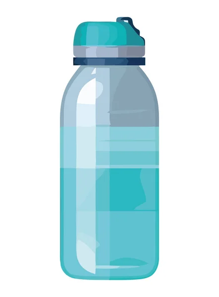 Transparent Plastic Bottle Refreshing Purified Water Icon — Stock Vector