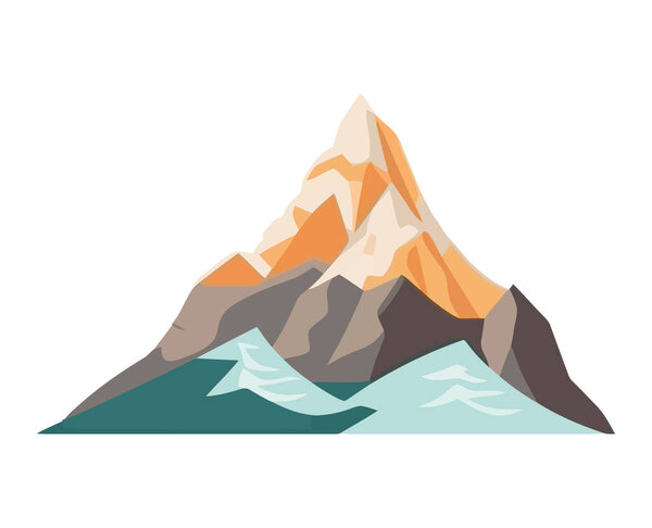 Mountain peak on white background icon isolated
