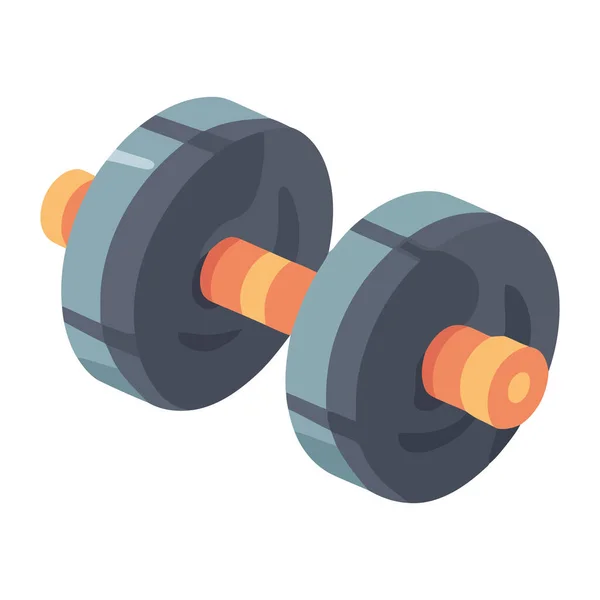 Heavy Dumbbell Gym Sports Icon Isolated — Stock Vector